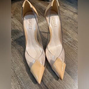 SCHUTZ Women's Nude and Clear Heels